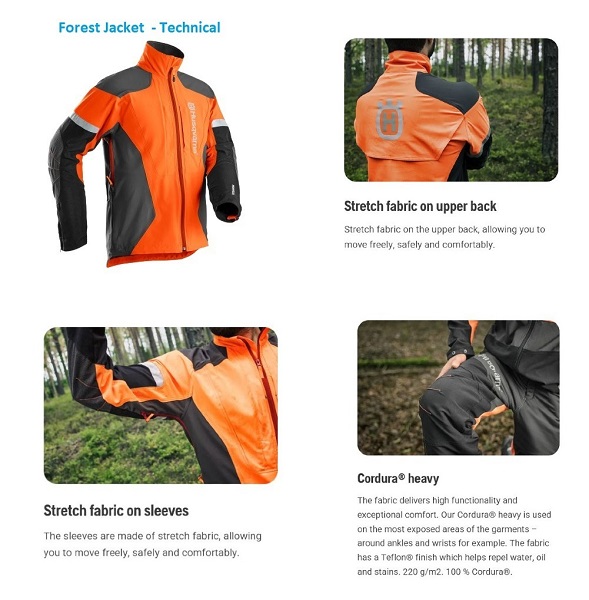 Husqvarna Protective Clothing Forest Jacket Technical S M L XL  XXL Tree  Arbor Supplies