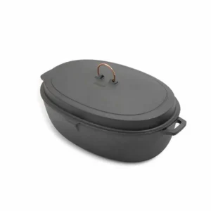 Barebones Enamel lined Cast iron Roaster - Vintage White