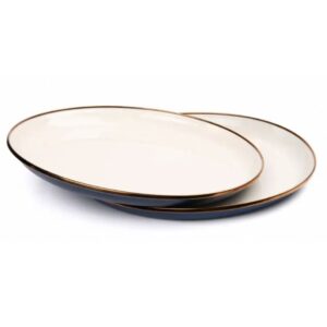 Barebones Enamel 2-Tone Deep Plate Set - Deep Indigo