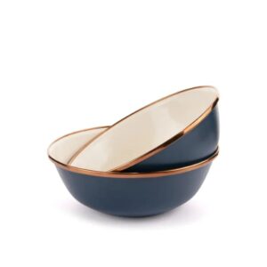 Barebones Enamel 2-Tone Bowl Set – Deep Indigo