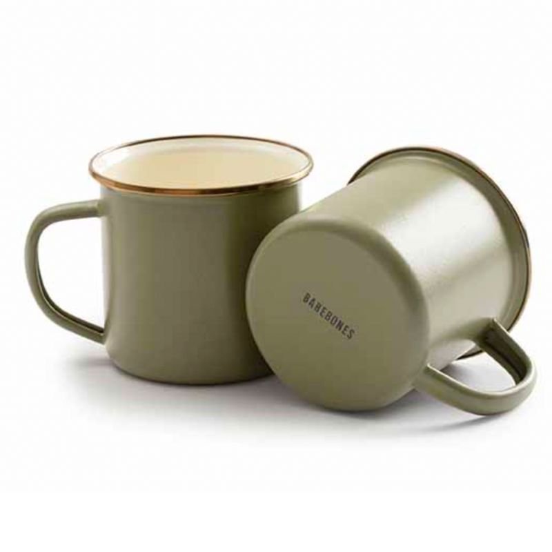 Barebones Enamel 2-Tone Mug Set - Olive Drab - Image 4