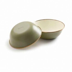 Barebones Enamel 2-Tone Bowl Set - Olive Drab