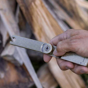 Barebones pivot arc lighter in use