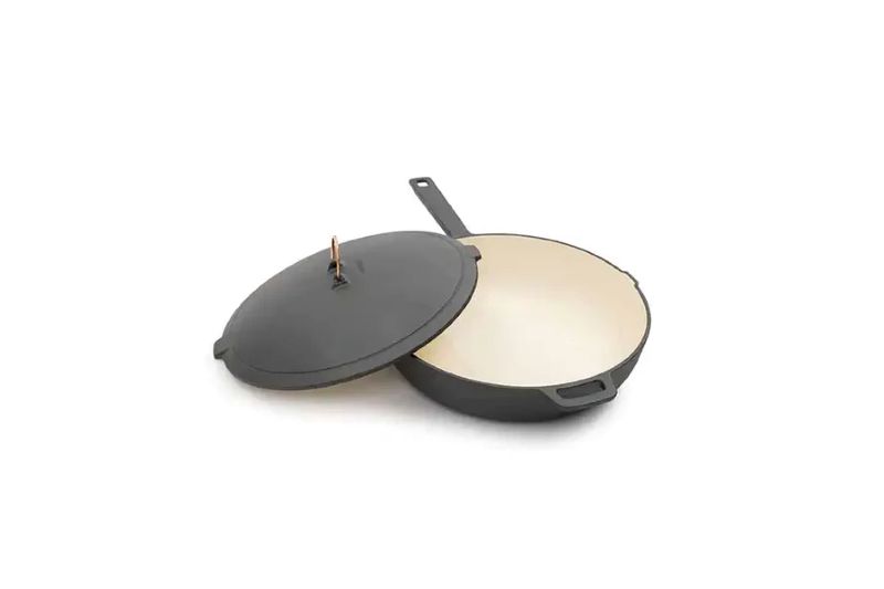 Barebones Enamel lined Cast Iron Skillet - 12 inch - Vintage White