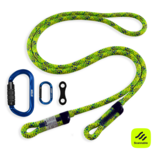 Stein SCE-X1 Work Positioning Lanyard Green 3m c/w SECURA Oval & MI-O