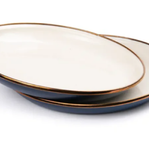 Barebones salad plate set deep indigo