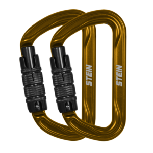 stein aluminium d shape carabiner twin pack